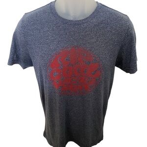 RIP CURL Surf Heather Blue Gray w/ Maroon Logo Tee Shirt Men S Small